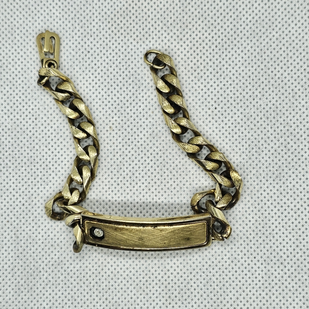 Vintage Speidel Diamond ID Bracelet 1970s